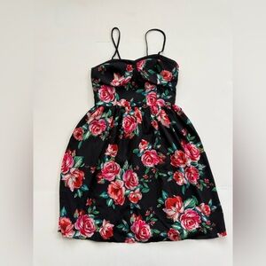 Floral Adjustable Strap Summer Dress with Pockets – S